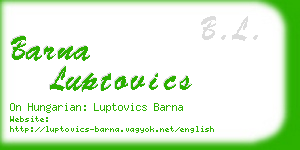 barna luptovics business card